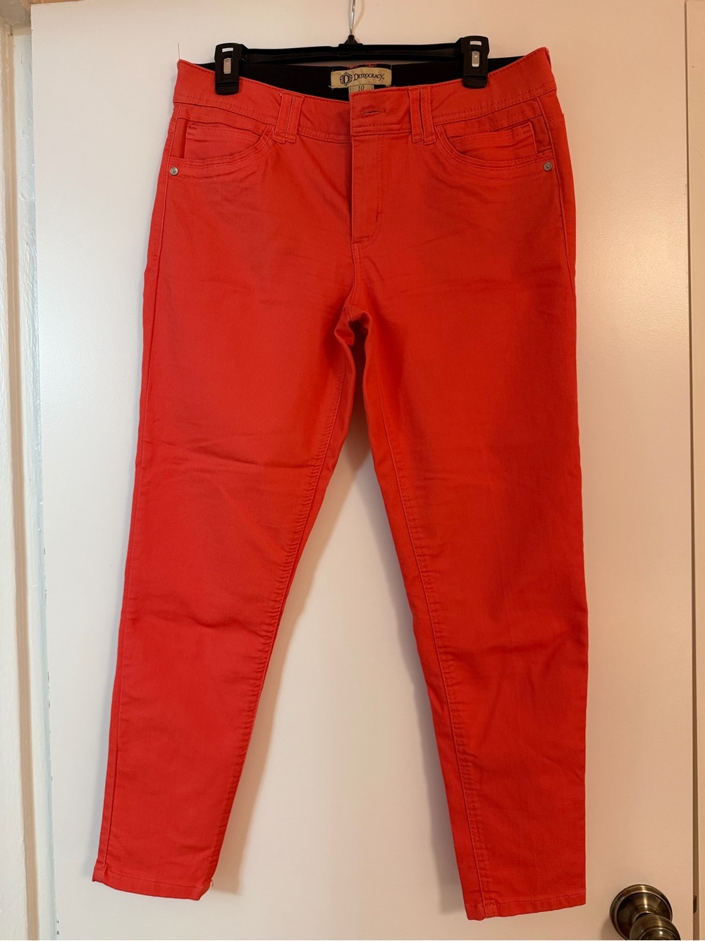 Democracy Women’s Skinny Jeans in Vibrant Red